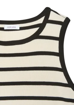 Strandmode|Shirts|LASCANA Stricktop beige-schwarz