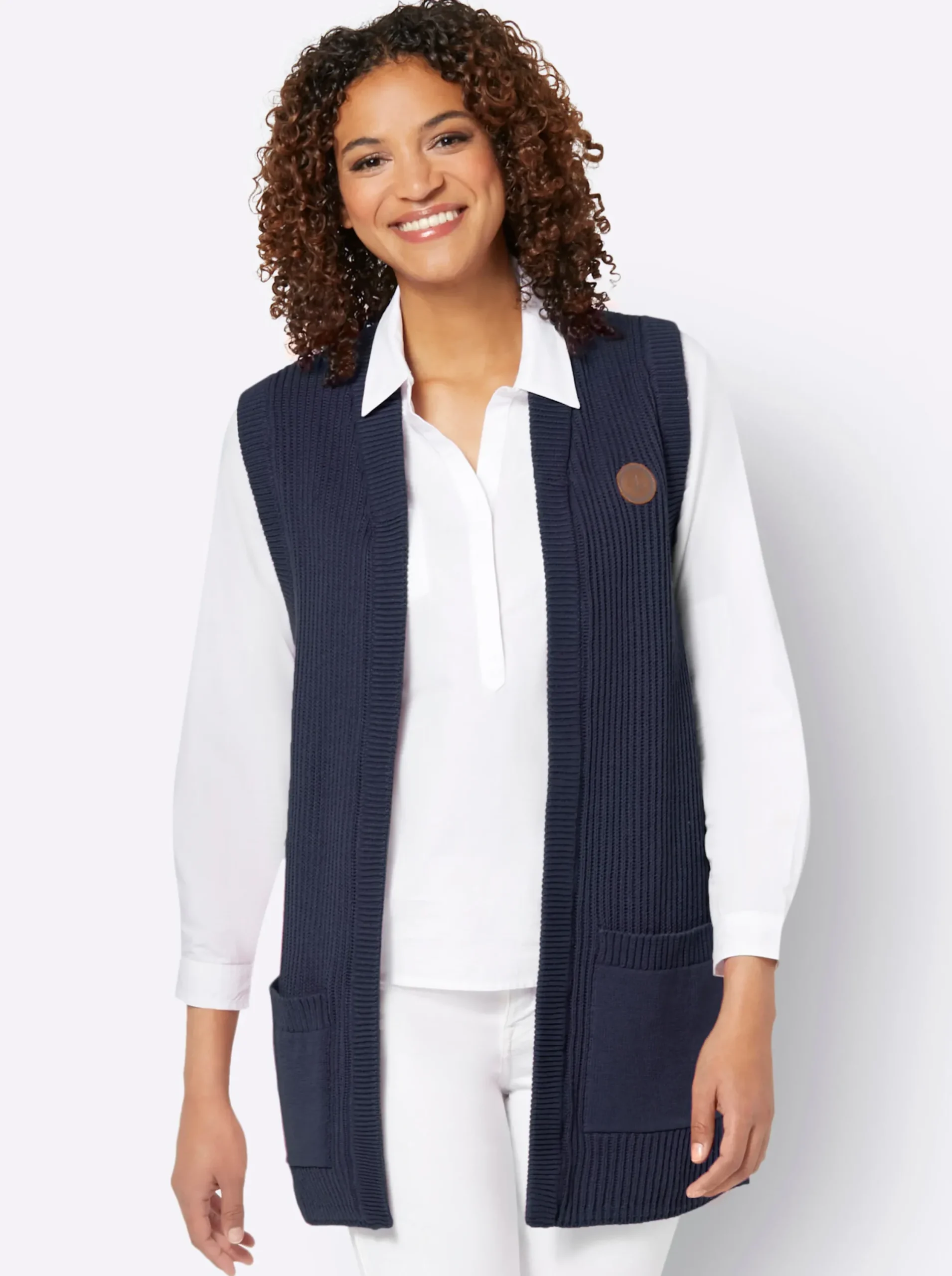 Jacken| Strickweste marine
