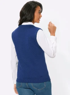 Jacken| Strickweste mit Reißverschluss royalblau