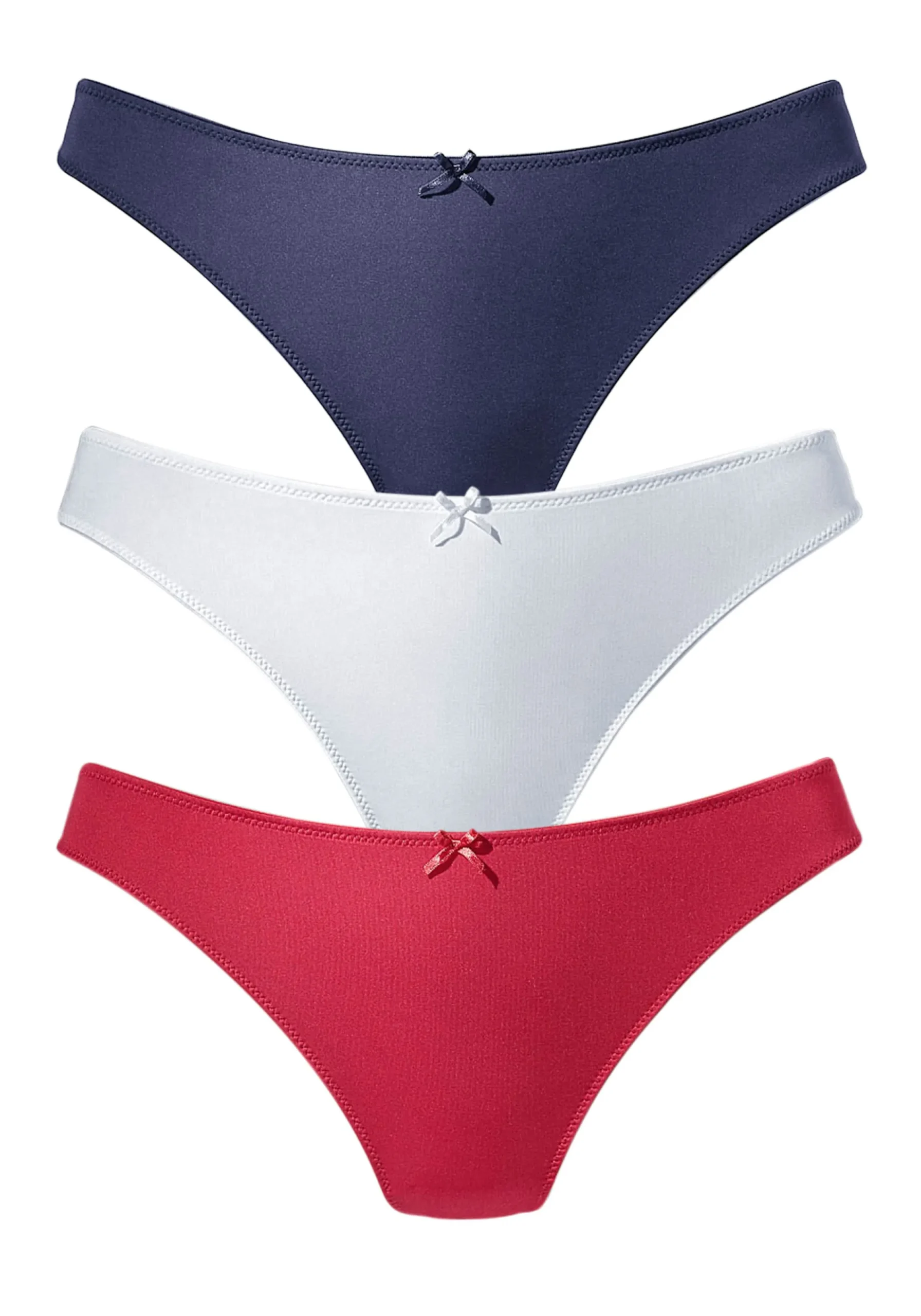 Unterhosen|petite fleur String rot+marine+weiß