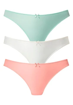 Unterhosen|petite fleur String pfirsich+mint+creme