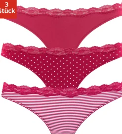 Unterhosen|LASCANA String rot-gestreift,uni,gepunktet