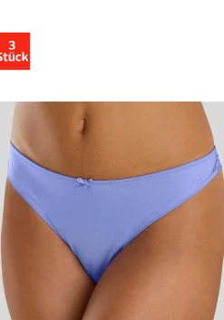 Unterhosen|petite fleur String altrosa+blau+vanille