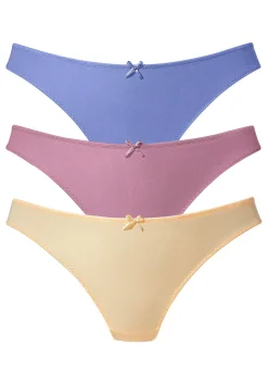 Unterhosen|petite fleur String altrosa+blau+vanille