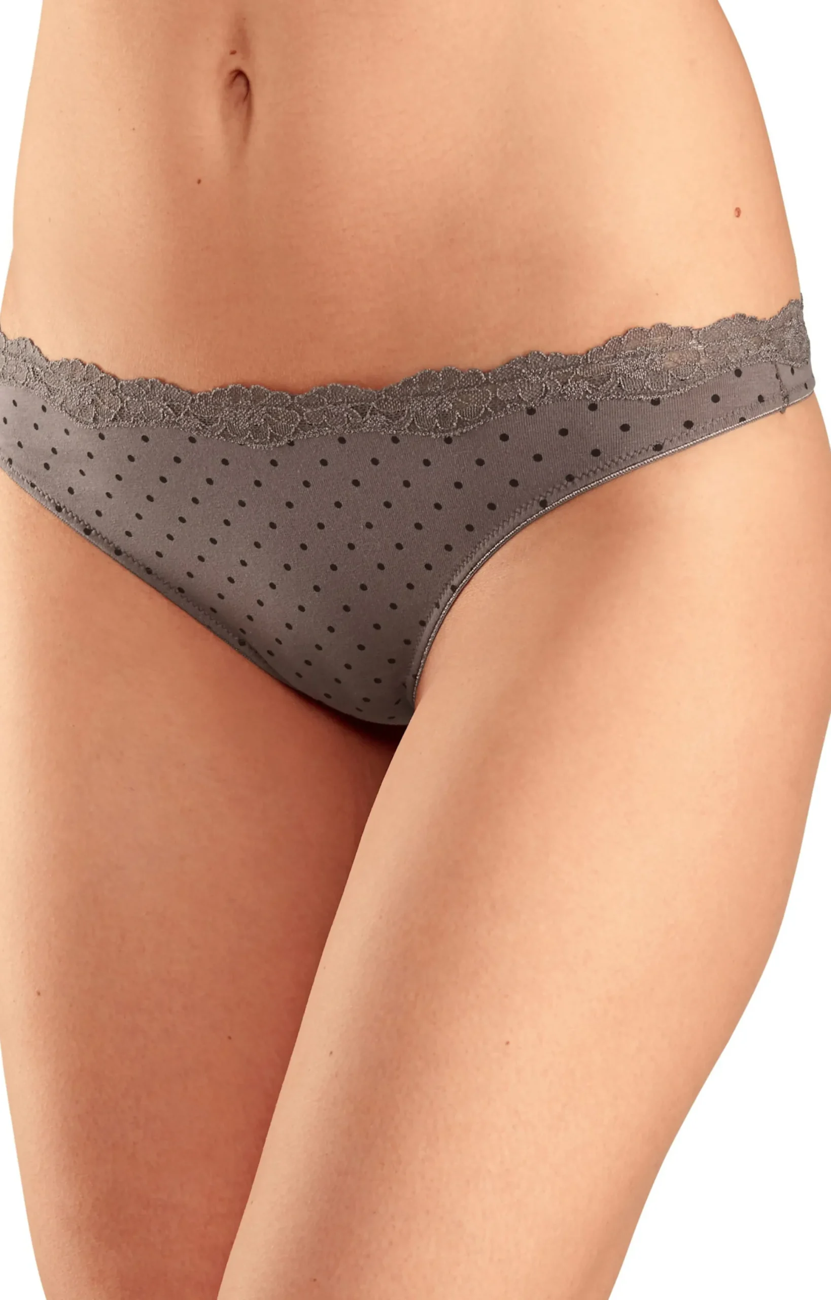 Unterhosen|LASCANA String taupe-uni,gepunktet-gestreift,gestreift