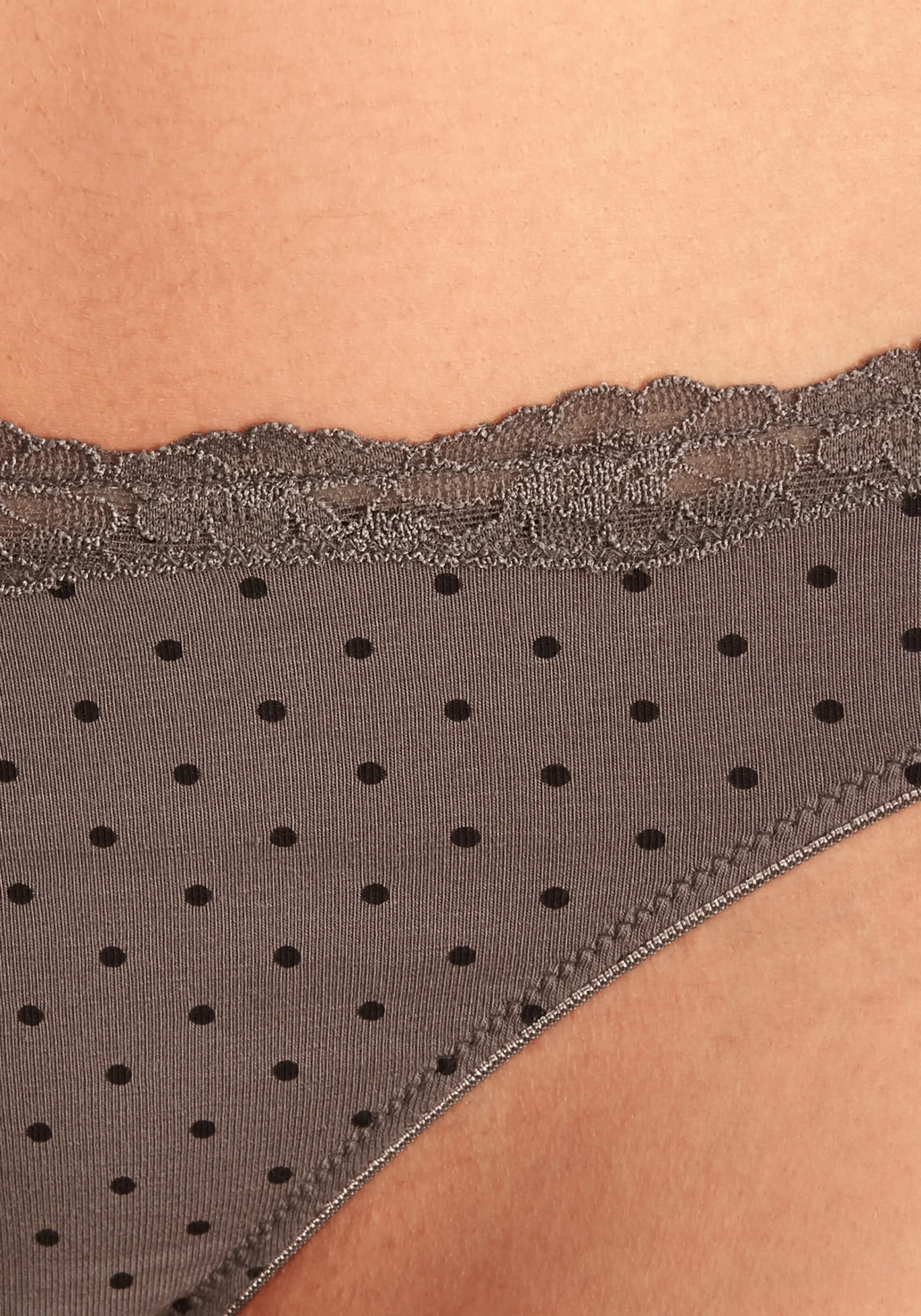 Unterhosen|LASCANA String taupe-uni,gepunktet-gestreift,gestreift