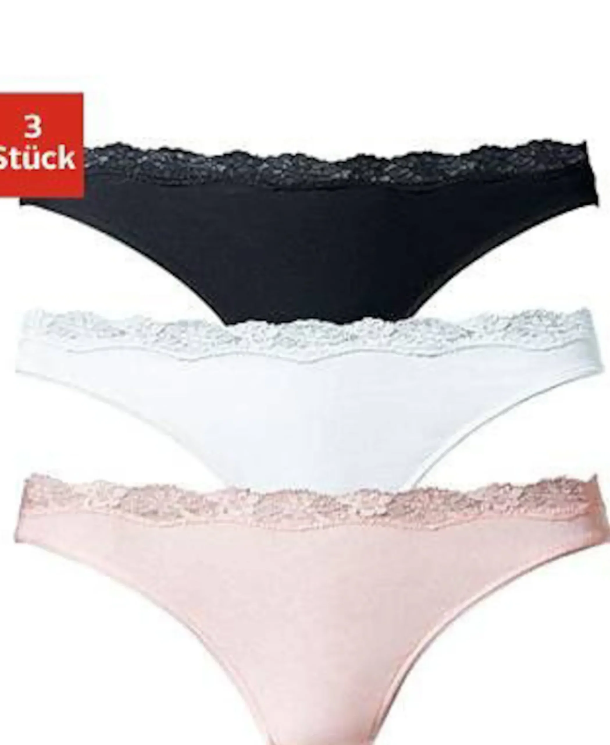 Unterhosen|LASCANA String rosa,weiß,schwarz