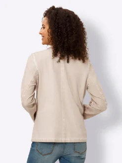 Blazer|heine Sweatblazer mit Ziersteinen beige