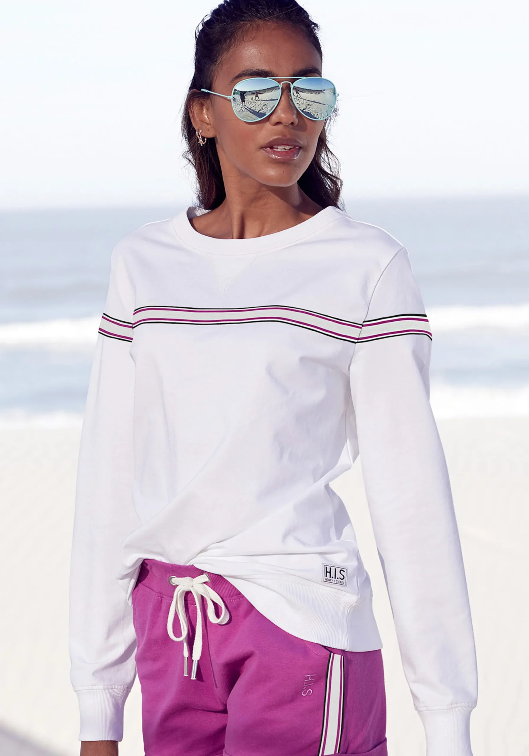 Shirts|H.I.S Sweater weiß