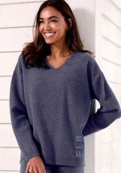 Pullover|Shirts|Elbsand Sweater blaumeliert