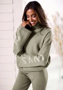 Strandmode|Elbsand Sweater olivmeliert