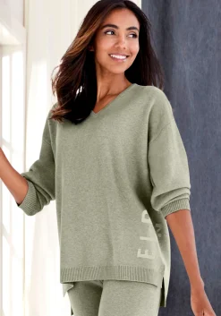 Strandmode|Pullover|Elbsand Sweater olivmeliert