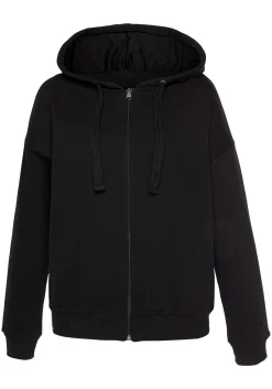 Homewear|Homewear|LASCANA Sweatjacke schwarz
