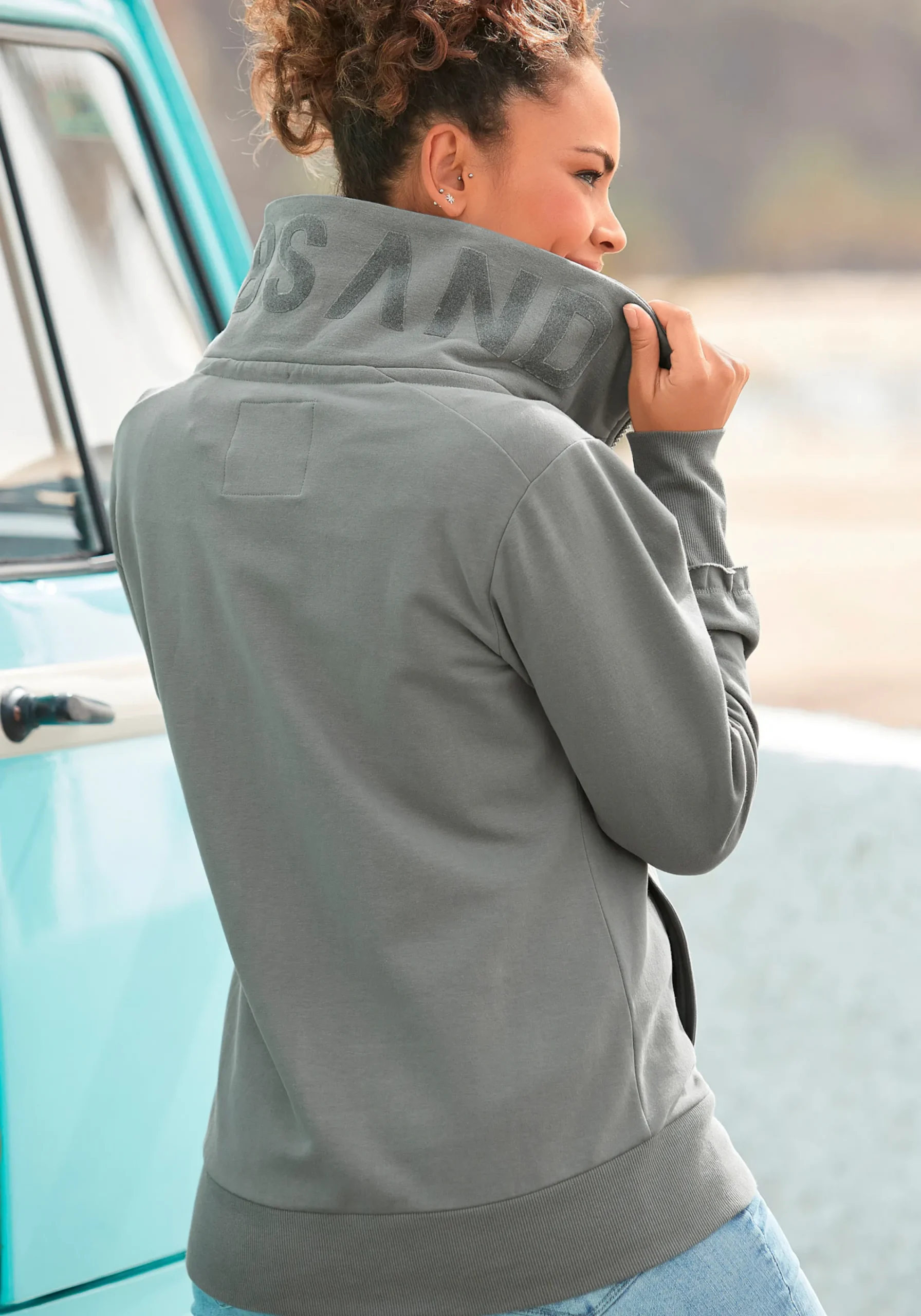 Strandmode|Elbsand Sweatjacke grün