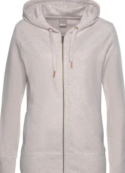 Jacken| Sweatjacke beige-meliert