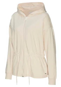 Homewear|Jacken|LASCANA Sweatjacke beige