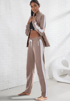Homewear|Homewear| Sweatjacke beige-weiß