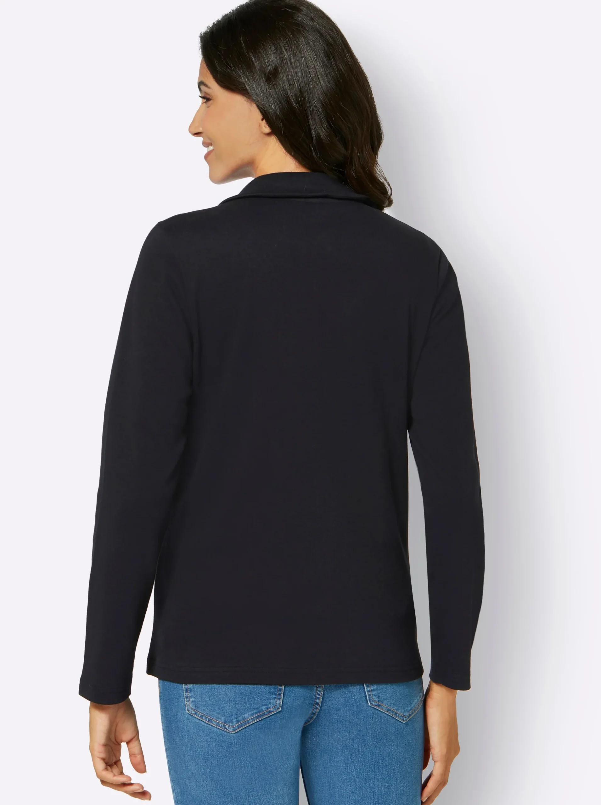 Homewear| Sweatjacke aus Interlock-Jersey, formstabil schwarz