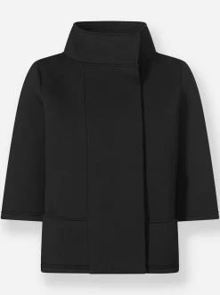 Jacken|heine Sweatjacke in Neopren-Optik schwarz