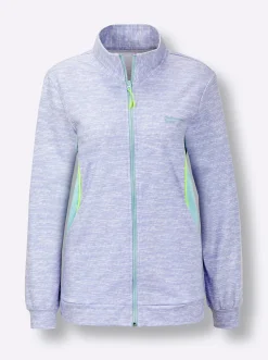 Jacken|Catamaran Sports Sweatjacke mit Mesh-Einsätzen taubenblau-meliert