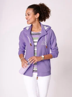 Jacken| Sweatjacke mit Rippenbündchen lavendel