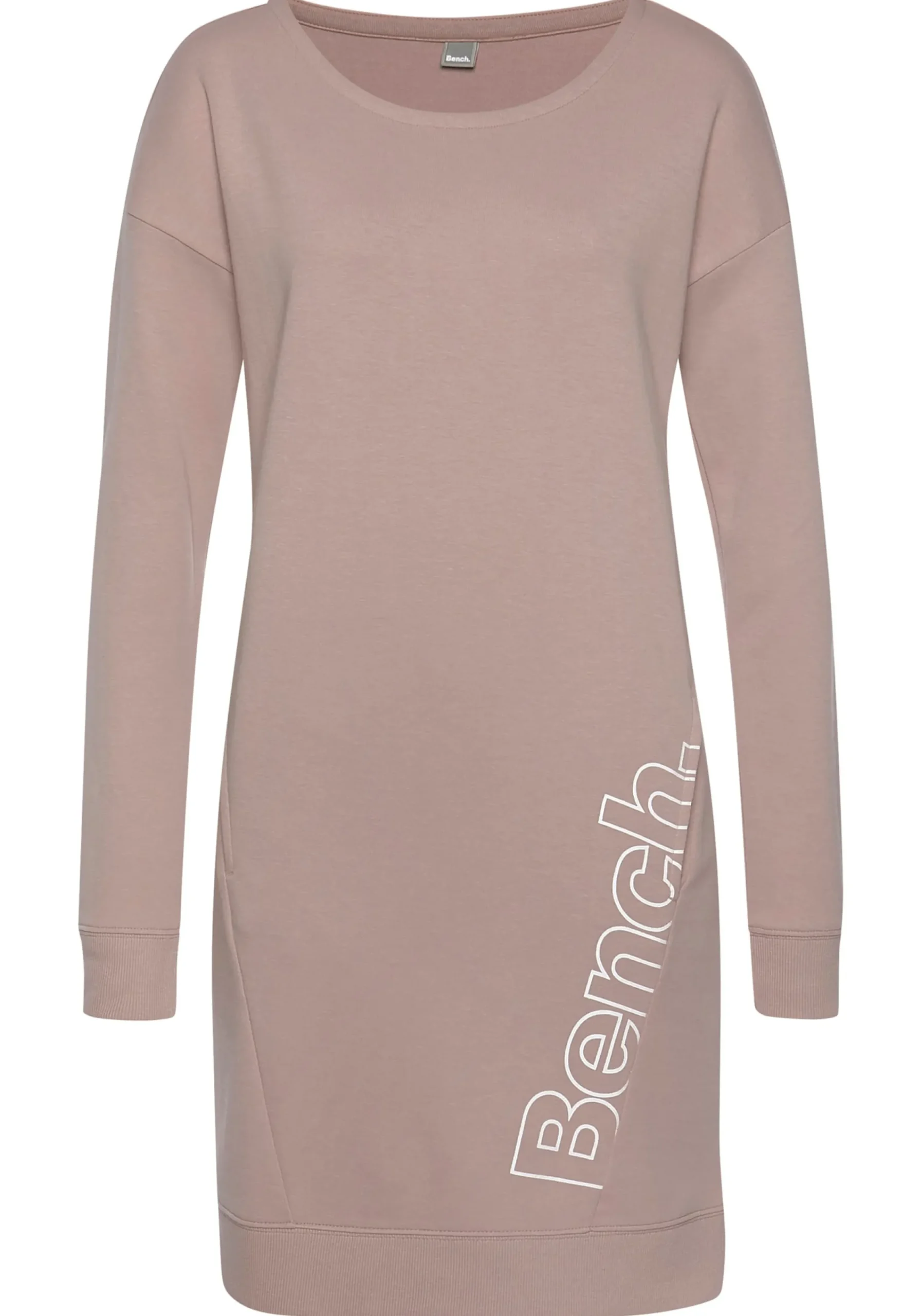 Homewear| Sweatkleid beige-weiß