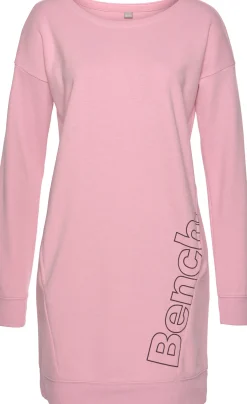 Homewear|Homewear| Sweatkleid rosa-schwarz