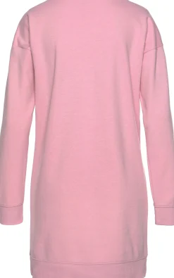 Homewear|Homewear| Sweatkleid rosa-schwarz