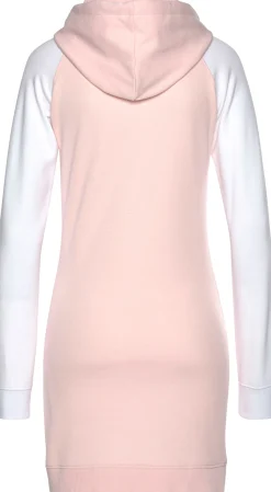 Homewear|Kleider| Sweatkleid weiß-rosa
