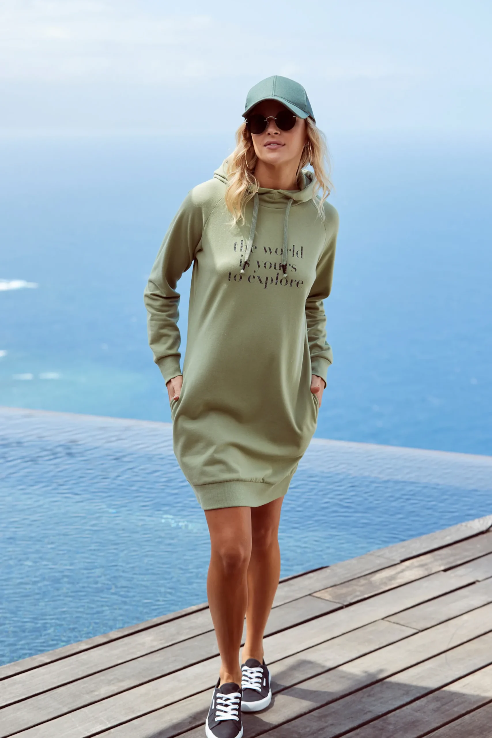 Homewear|Homewear|LASCANA Sweatkleid khaki