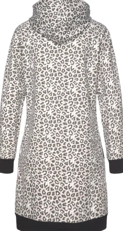 Kleider|LASCANA Sweatkleid beige-schwarz