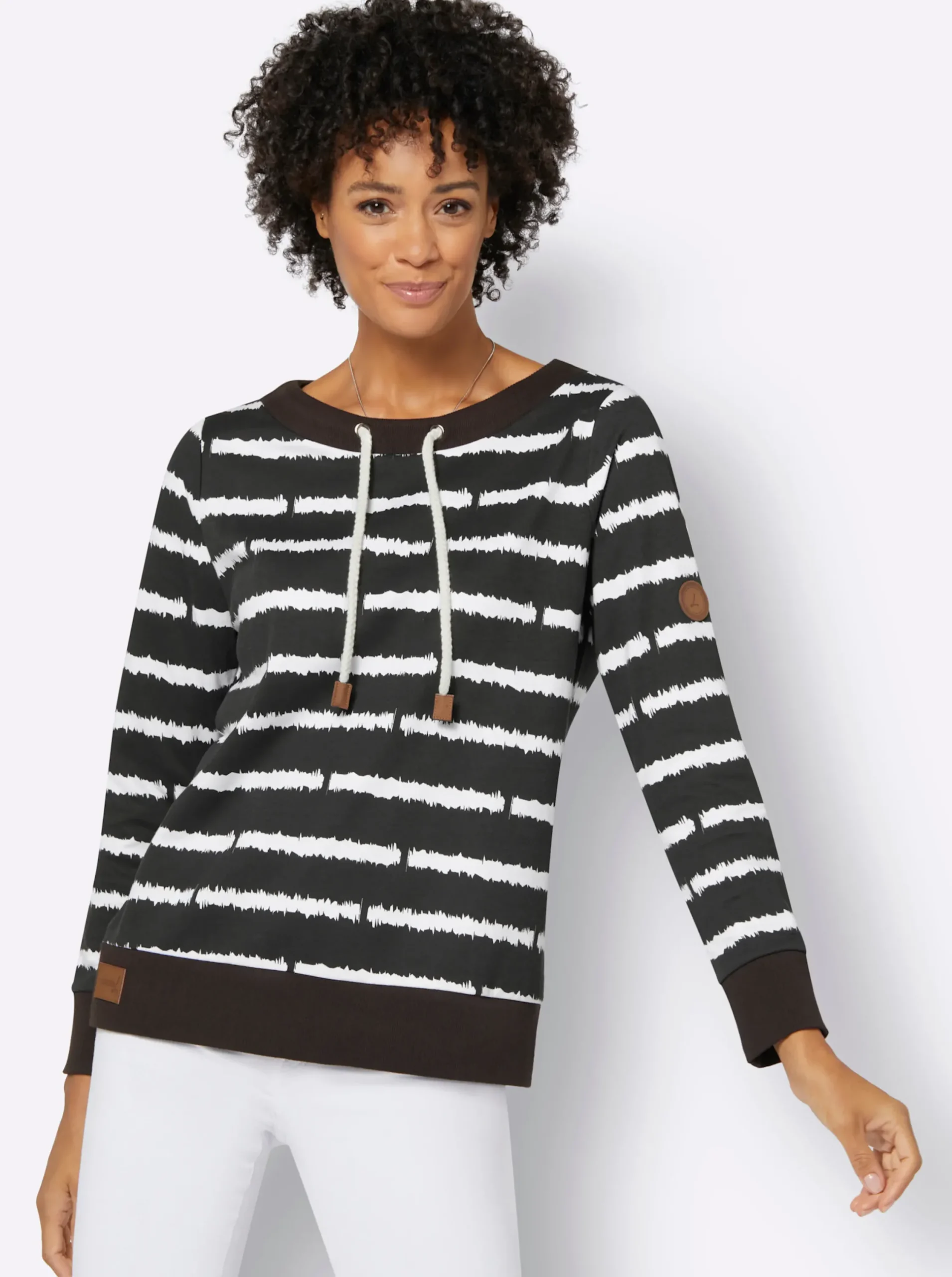 Pullover| Sweatshirt schwarz-ecru