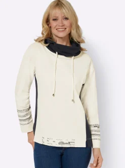 Pullover| Sweatshirt champagner-marine