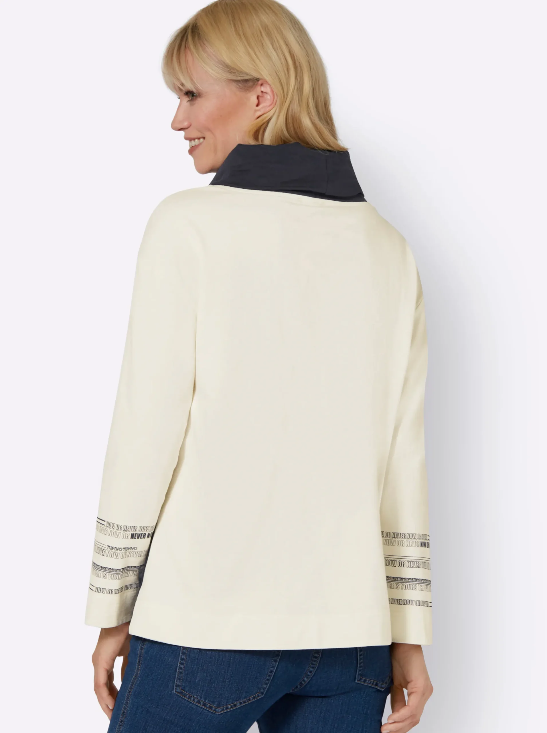 Pullover| Sweatshirt champagner-marine