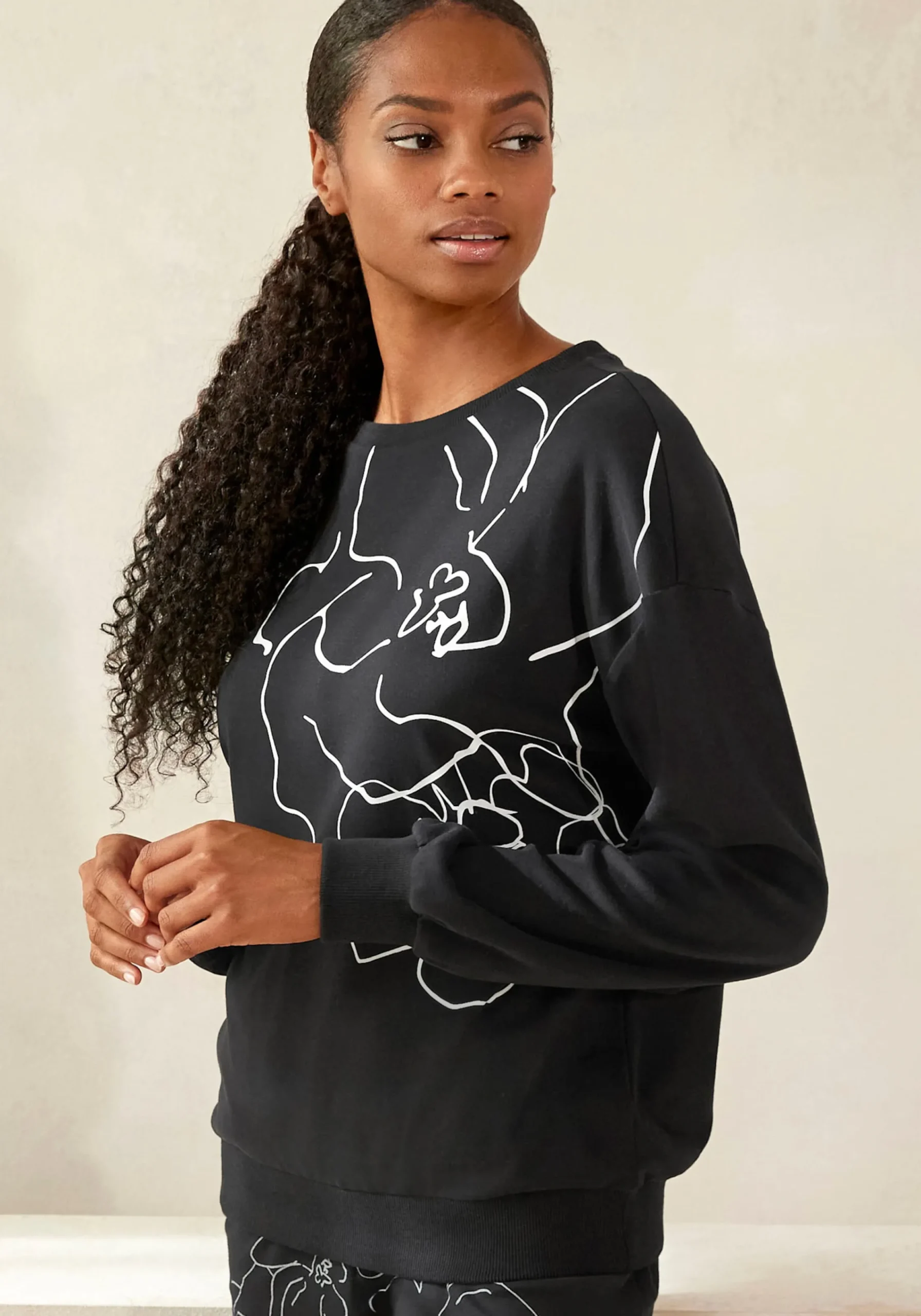 Pullover|Shirts|LASCANA Sweatshirt schwarz