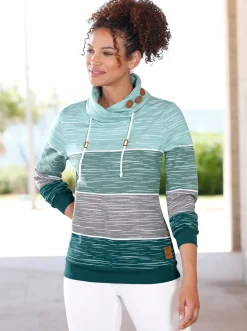 Pullover| Sweatshirt petrol-kalkmint-bedruckt