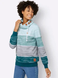 Pullover| Sweatshirt petrol-kalkmint-bedruckt
