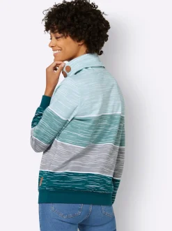 Pullover| Sweatshirt petrol-kalkmint-bedruckt