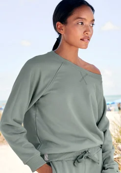 Strandmode|Pullover|LASCANA Sweatshirt salbeigrün