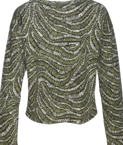 Pullover|Shirts|LASCANA Sweatshirt schwarz-gemustert