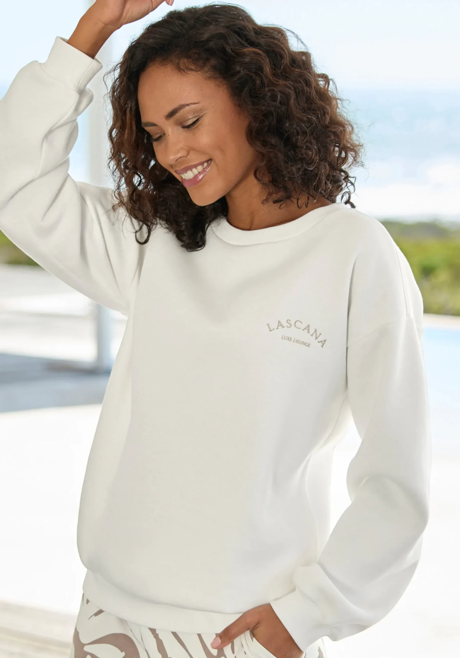 Strandmode|LASCANA Sweatshirt creme
