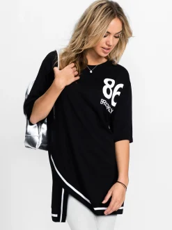 Pullover| Sweatshirt schwarz-weiß-gemustert