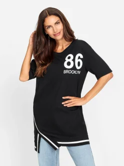 Pullover| Sweatshirt schwarz-weiß-gemustert