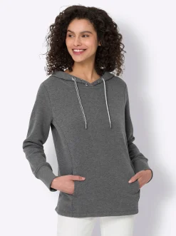 Shirts|heine Sweatshirt hellgrau-anthrazit-meliert