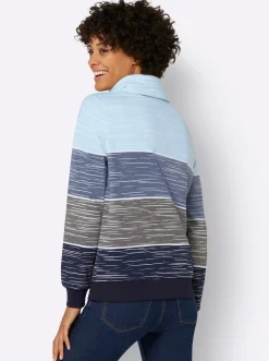Pullover|Shirts| Sweatshirt marine-hellblau-bedruckt