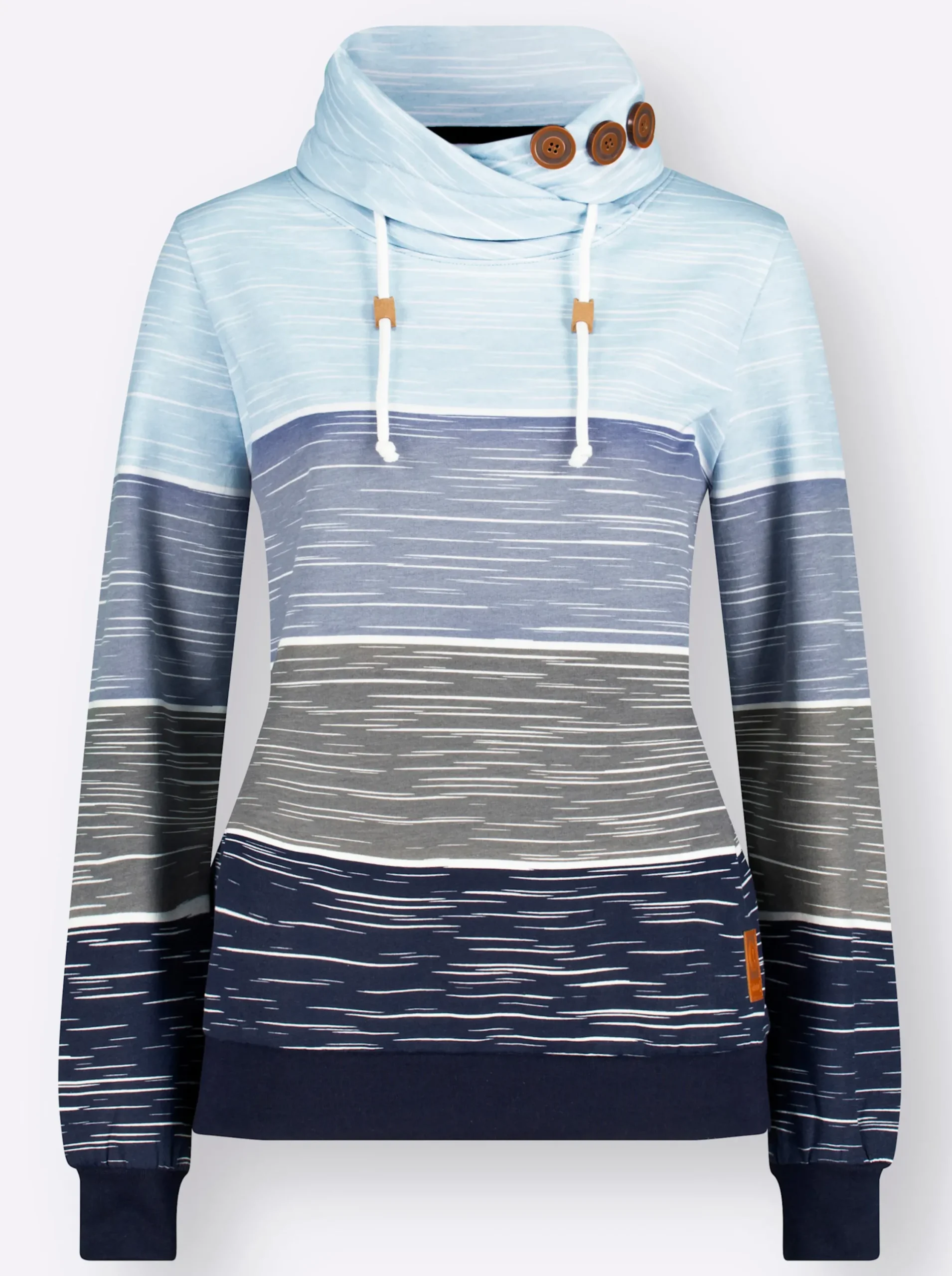 Pullover|Shirts| Sweatshirt marine-hellblau-bedruckt