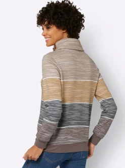 Shirts| Sweatshirt dunkeltaupe-sesam-bedruckt