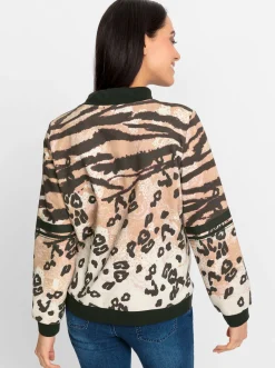 Pullover|heine Sweatshirt schwarz-camel-bedruckt