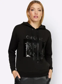 Pullover|heine Sweatshirt schwarz-bedruckt