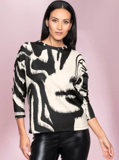Pullover|heine Sweatshirt im Animal-Muster schwarz-champagner-gemustert